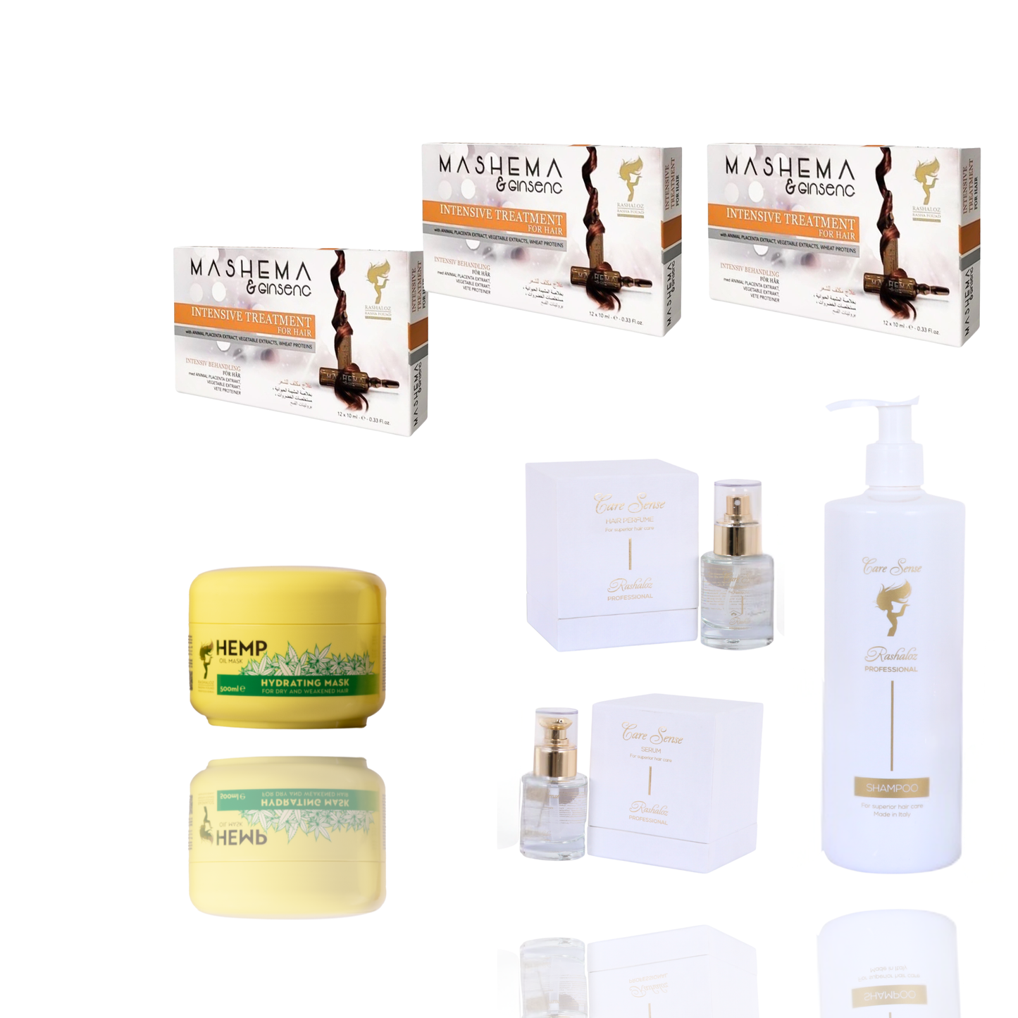 3 mashema + 1 care sense + 1 Hemp Mask