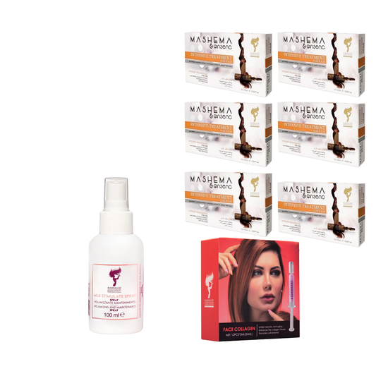 1  Face Collagen  + 1 Milk spray + 6 Mashema