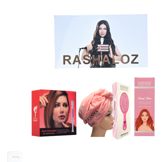 1 Heatless Wave Styler Set+ 1 Hair Towel + 1 Face foam + 1 Face collagen + 1 brush hair