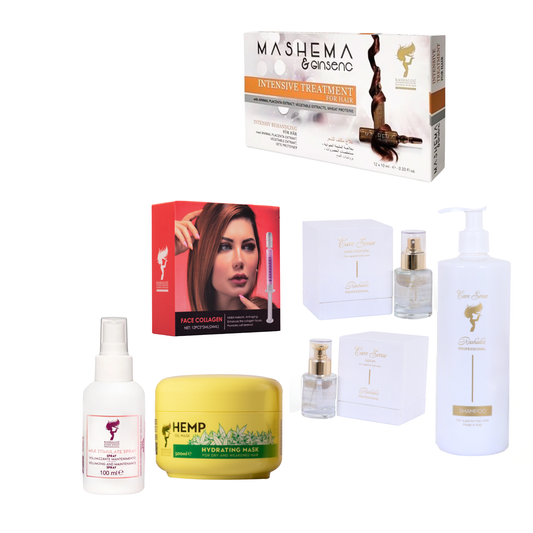 1 Mashema + 1 Face Collagen + 1 Milk spray + 1 Hemp mask + 1 Care sense