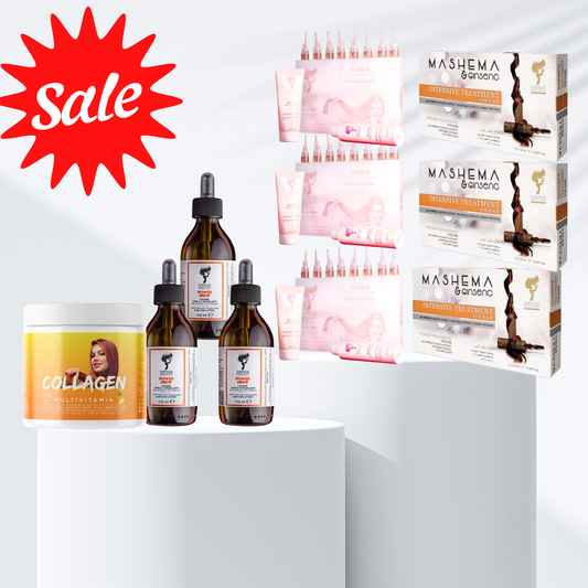 3 pieces of Power drops + 3 magic boxes + 3 Boxes of Mashema ampoules + 1 collagen🍍