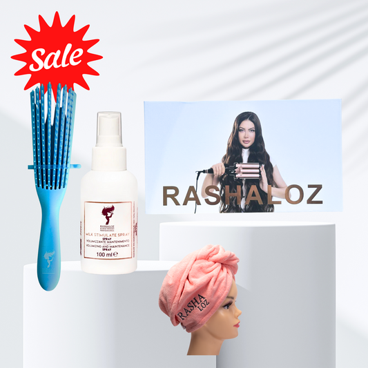 ✅ 1 Curly Hair Dryer (5-in-1) ✅ 1 Professional Curly Hair Brush ✅ 1 Milk Spray