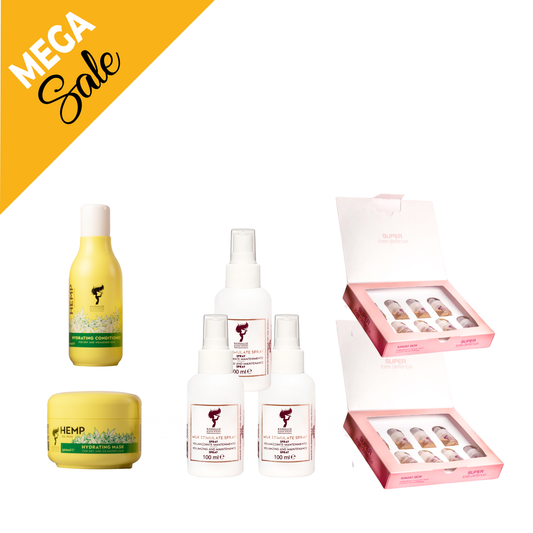 1  mask , 3 milk spray  ,condtioner Hemp+ 2 Magic ampules