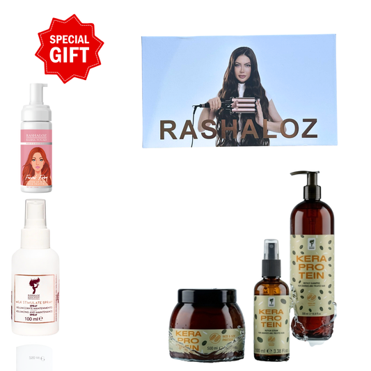 1 set Kera protein + 1 Hair dryer +. Free gifts ( 1 Milk spray + 1 Face Foam )